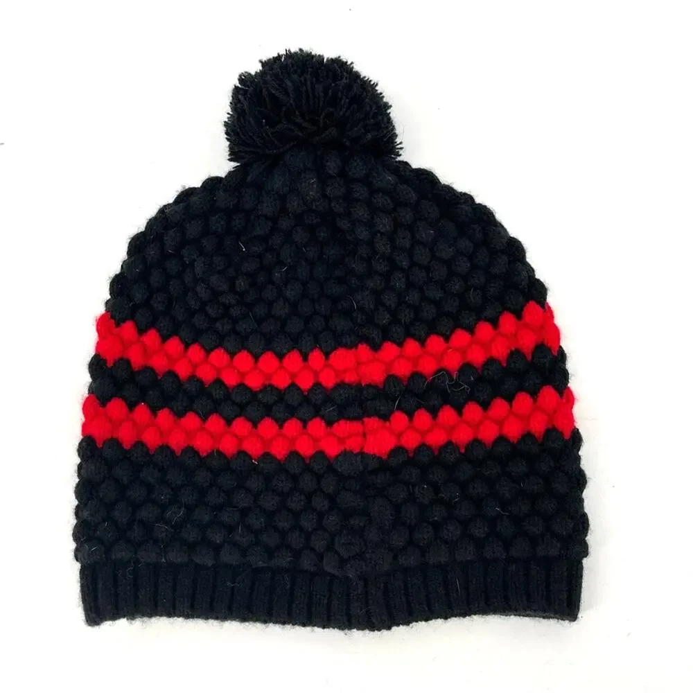 47 Brand Portland Trail Blazers Knit Pom Beanie Black Red NBA Hat